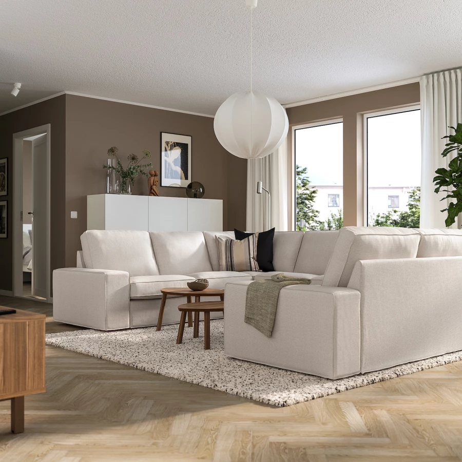 П-образный диван - IKEA KIVIK, 83x257x328см, серый, КИВИК ИКЕА (изображение №2)