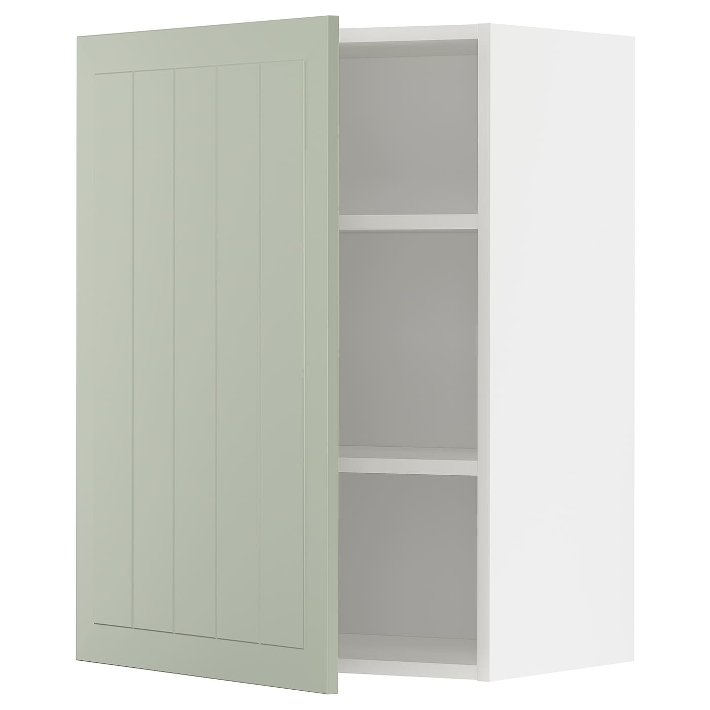 Навесной шкаф с полкой - METOD IKEA/ МЕТОД ИКЕА, 80х60 см, белый/зеленый