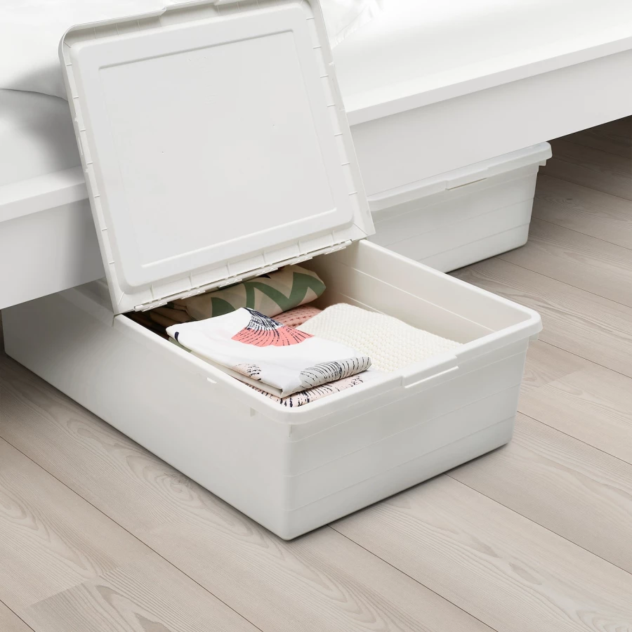 Коробка с крышкой - SOCKERBIT IKEA/ СОККЕРБИТ ИКЕА, 50x77x19 см, белый (изображение №2)