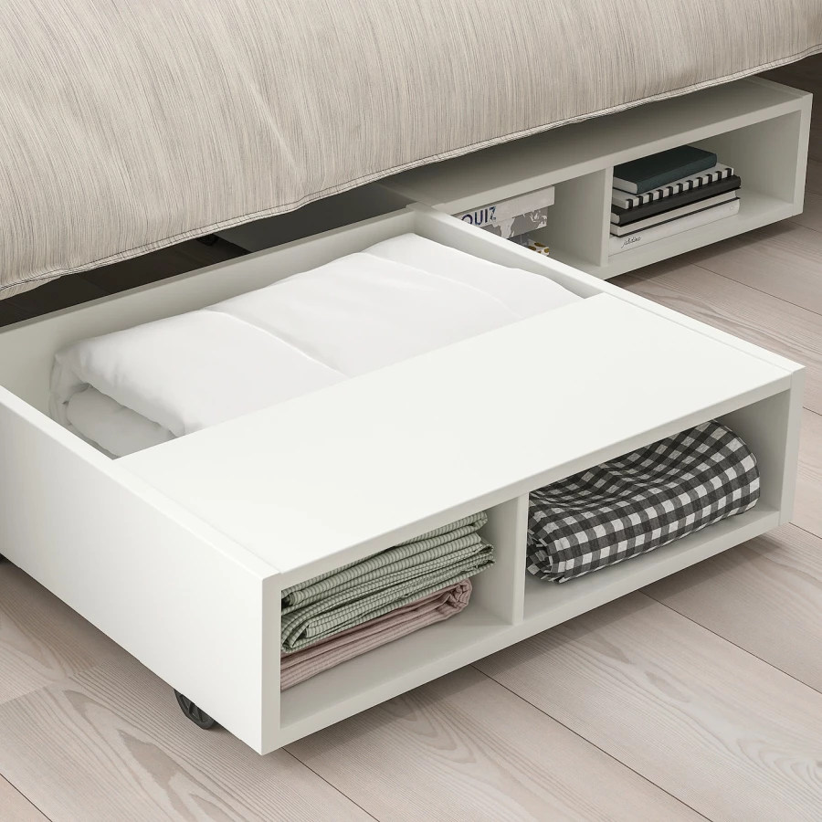 Подкроватный ящик - IKEA FREDVANG/ФРЕДВАНГ ИКЕА, 18х56х59 см, белый (изображение №2)