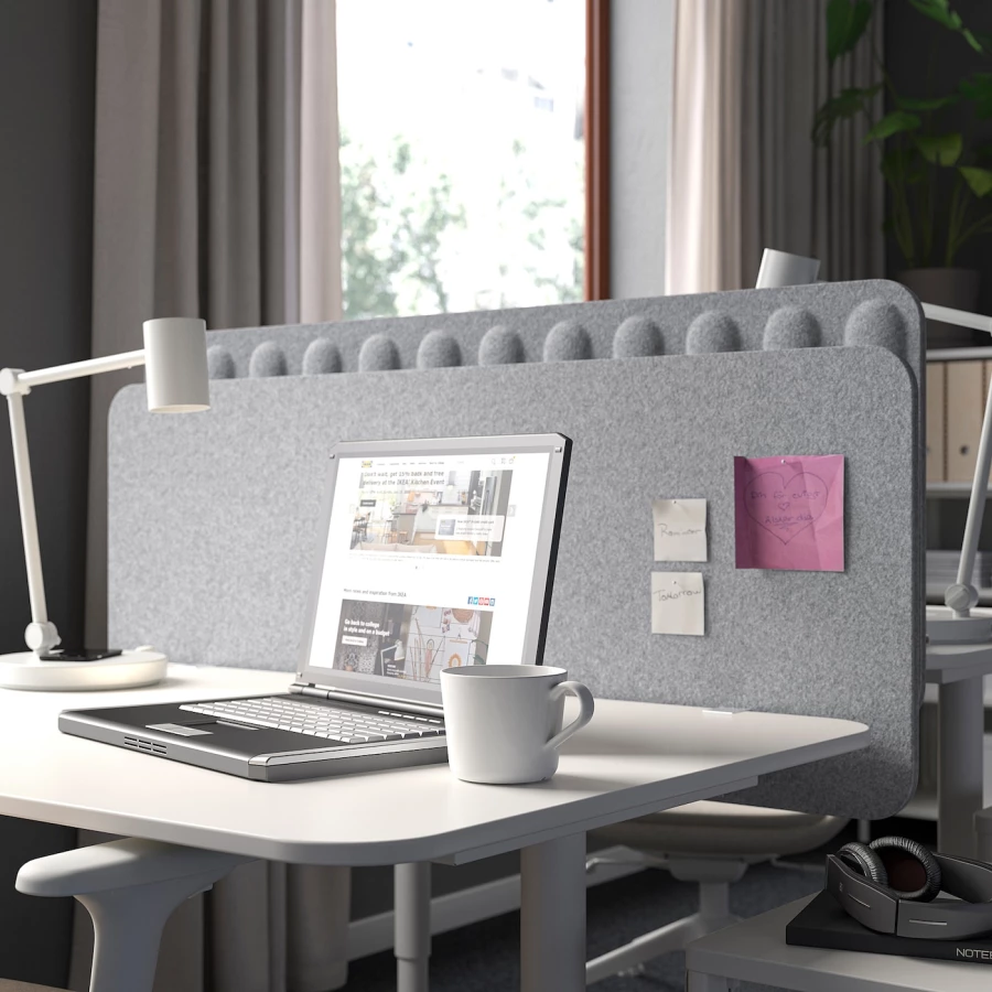 Ширма для письменного стола - IKEA EILIF, 48x120см, светло-серый, ЭЙЛИФ ИКЕА (изображение №12)