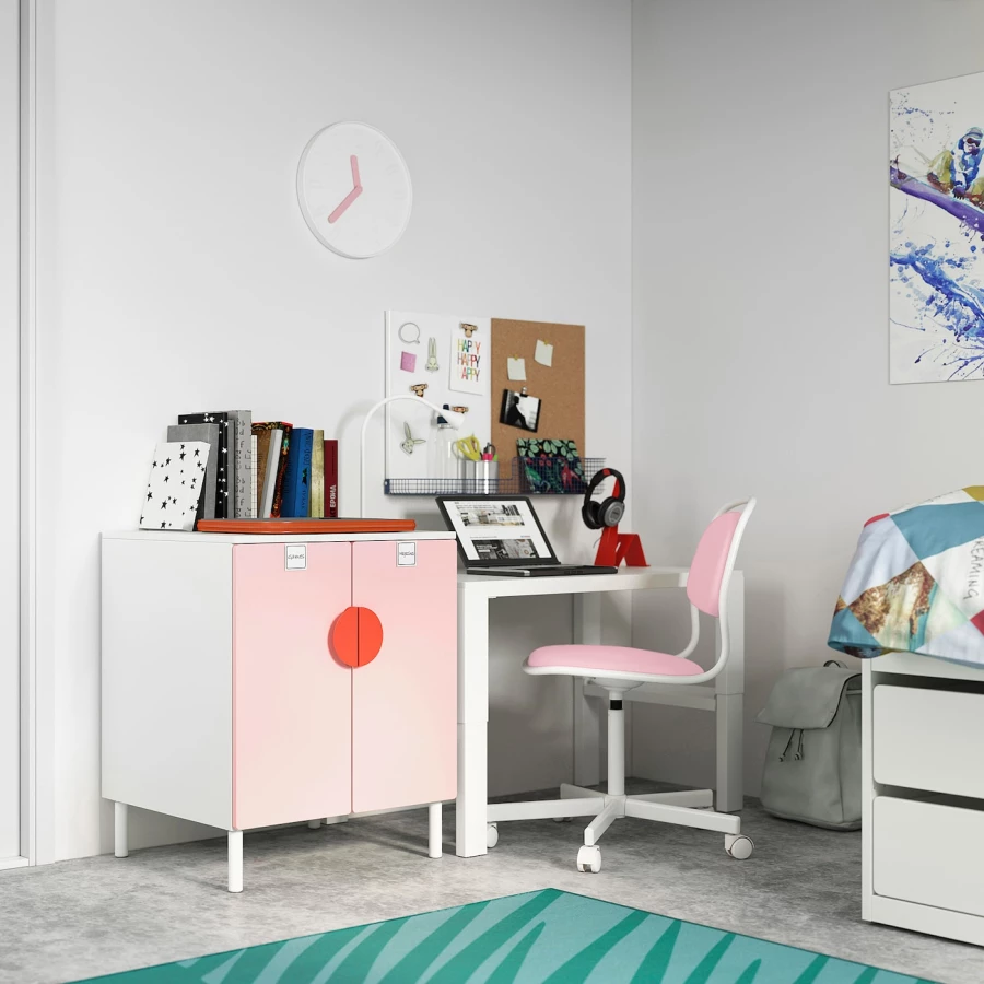 Шкаф детский - IKEA PLATSA/SMÅSTAD/SMASTAD, 60x55x63 см, белый/розовый, ИКЕА (изображение №4)