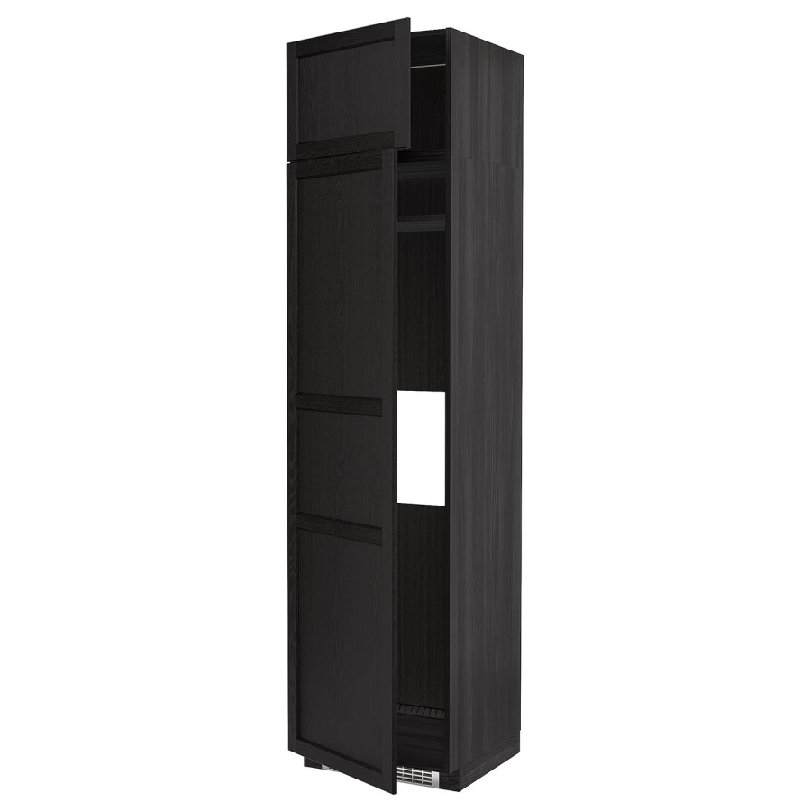 Шкаф-пенал - IKEA METOD/МЕТОД ИКЕА, 60х60х240 см, черный (изображение №1)