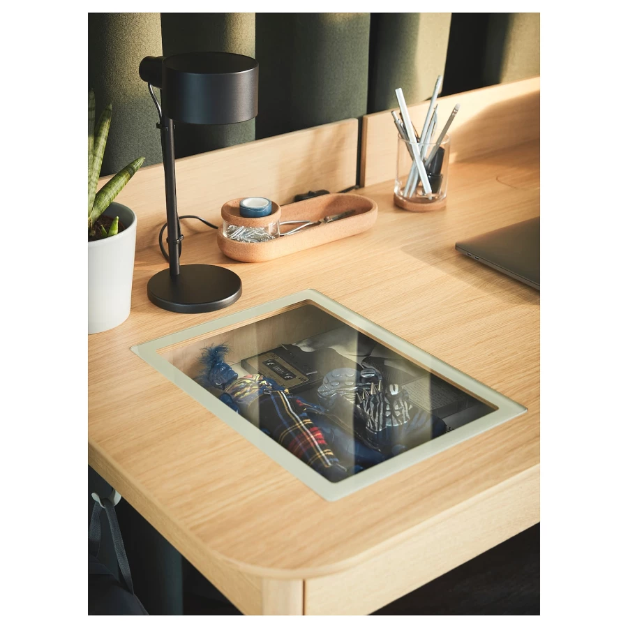 Комбинация: стол и стул - IKEA RIDSPÖ/RIDSPO/LÅNGFJÄLL/LANGFJALL, 140х70 см, дуб, РИДСПО/ЛАНГФЬЕЛЛЬ ИКЕА (изображение №3)
