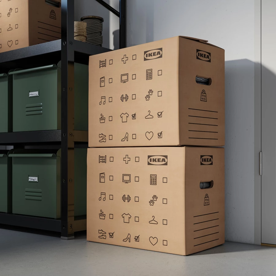 Коробка с крышкой - DUNDERGUBBE  IKEA/ ДУНДЕРГУББЕ ИКЕА, 50х31х40 см, бежевый (изображение №4)
