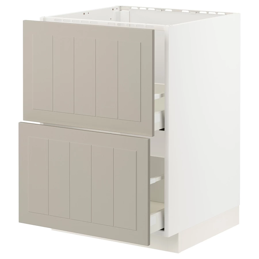 Напольный шкаф - METOD / MAXIMERA IKEA/ МЕТОД/ МАКСИМЕРА ИКЕА,  60х60 см, белый/бежевый (изображение №1)