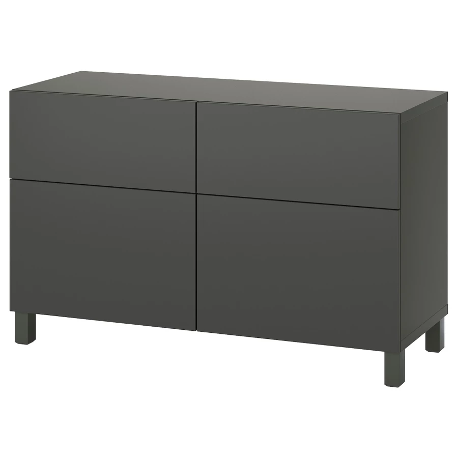 Комбинация для хранения - BESTÅ/ BESTА IKEA/ БЕСТА/БЕСТО ИКЕА, 74х120 см, темно-серый (изображение №1)