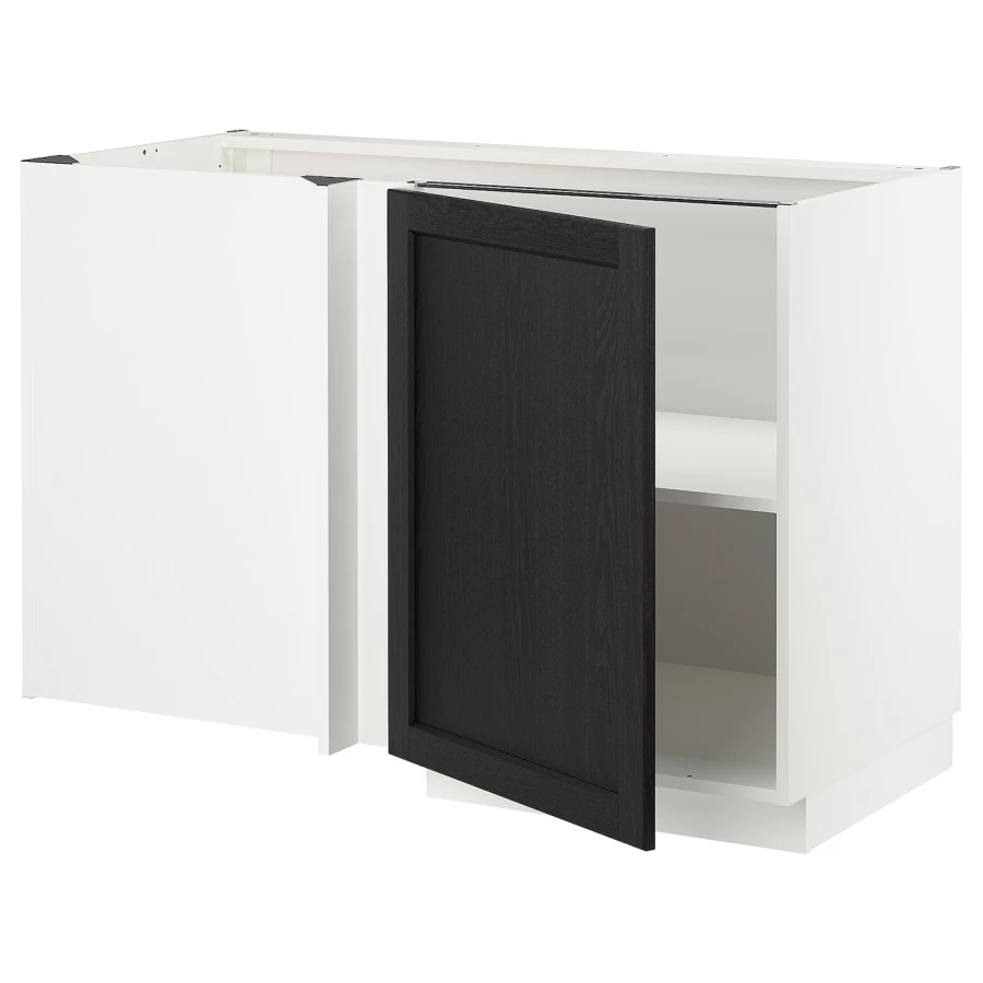 Напольный кухонный шкаф  - IKEA METOD, 88x67,5x127,5см, белый/черный, МЕТОД ИКЕА (изображение №1)