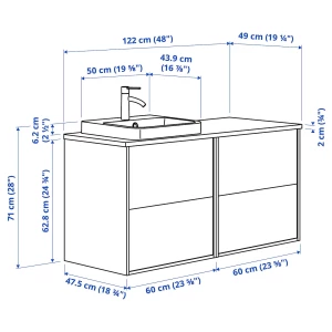 Второе фото. HAVBÄCK / ORRSJÖN Умывальник/умывальник/смеситель ИКЕА