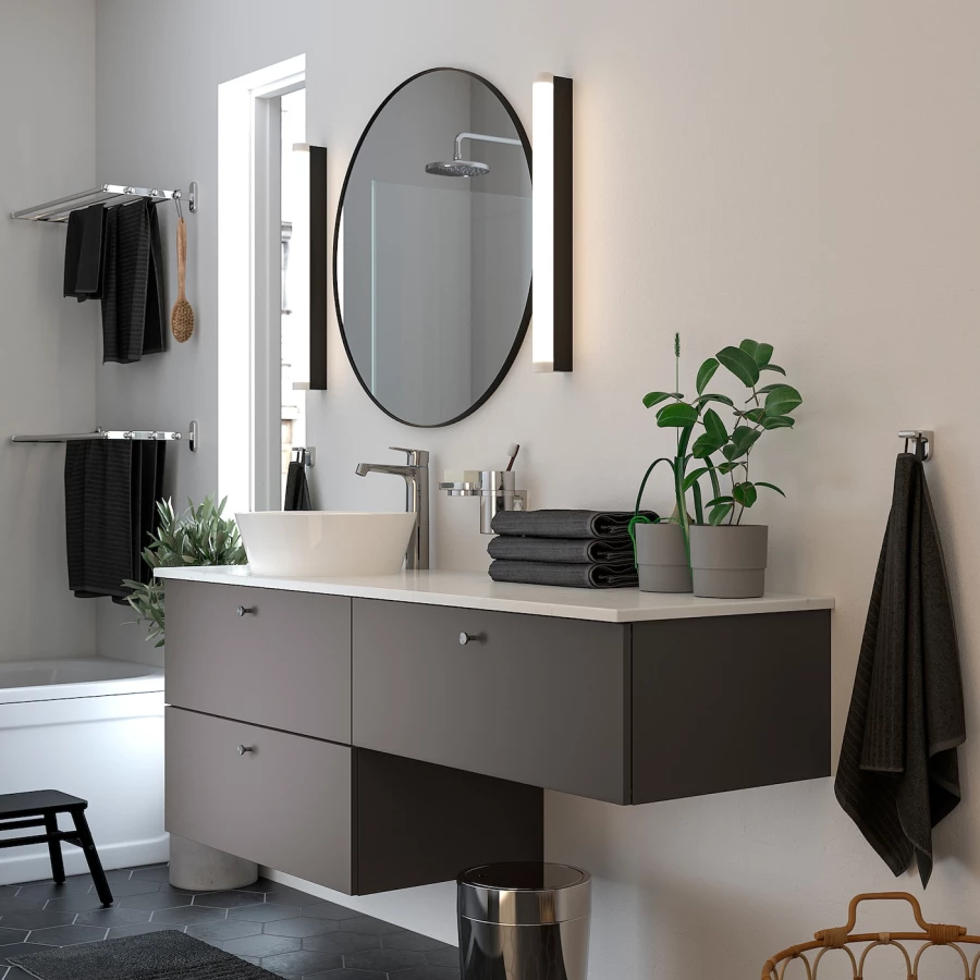 Зеркало - LINDBYN IKEA/ ЛИНДБЮН ИКЕА, 80 см,  черный (изображение №6)