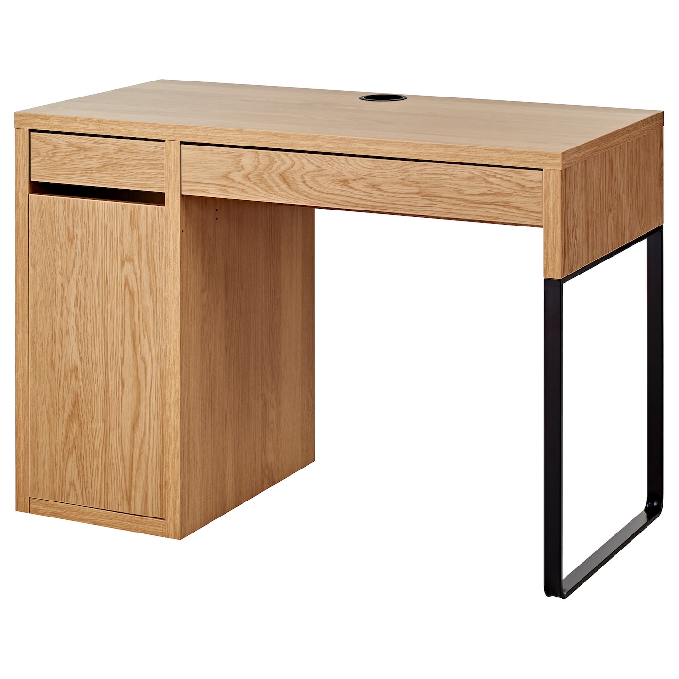 Письменный стол с ящиками - IKEA MICKE, 105х50 см, имитация дуба/черный, МИККЕ ИКЕА