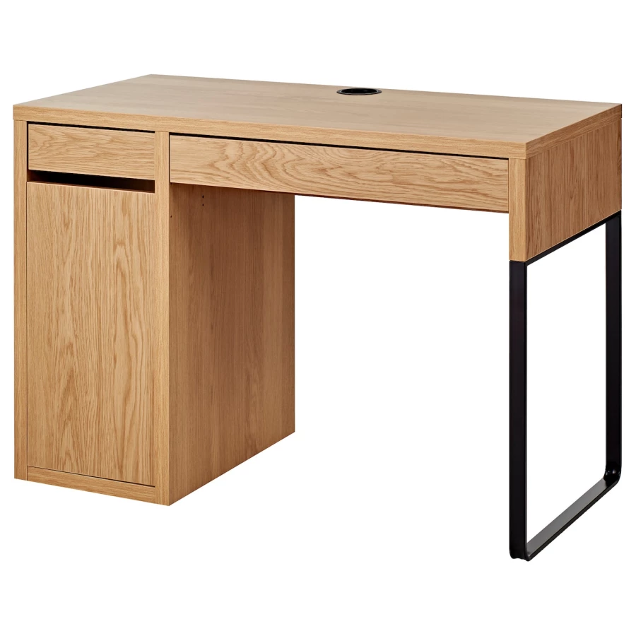 Письменный стол с ящиками - IKEA MICKE, 105х50 см, имитация дуба/черный, МИККЕ ИКЕА (изображение №1)