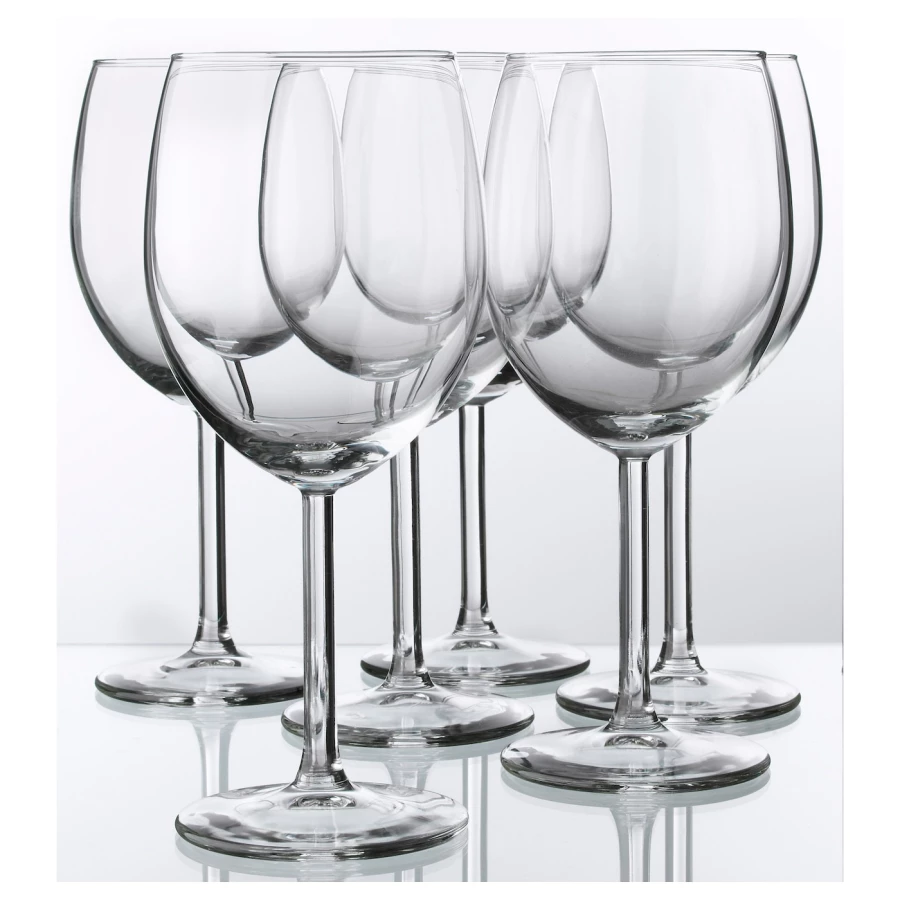 Набор бокалов для красного вина, 6 шт. - IKEA SVALKA, 300 мл, прозрачное стекло, СВАЛКА ИКЕА (изображение №1)