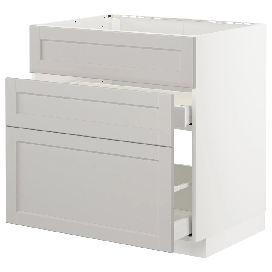 Напольный кухонный шкаф  - IKEA METOD MAXIMERA, 88x61,9x80см, белый/светло-серый, МЕТОД МАКСИМЕРА ИКЕА (изображение №1)
