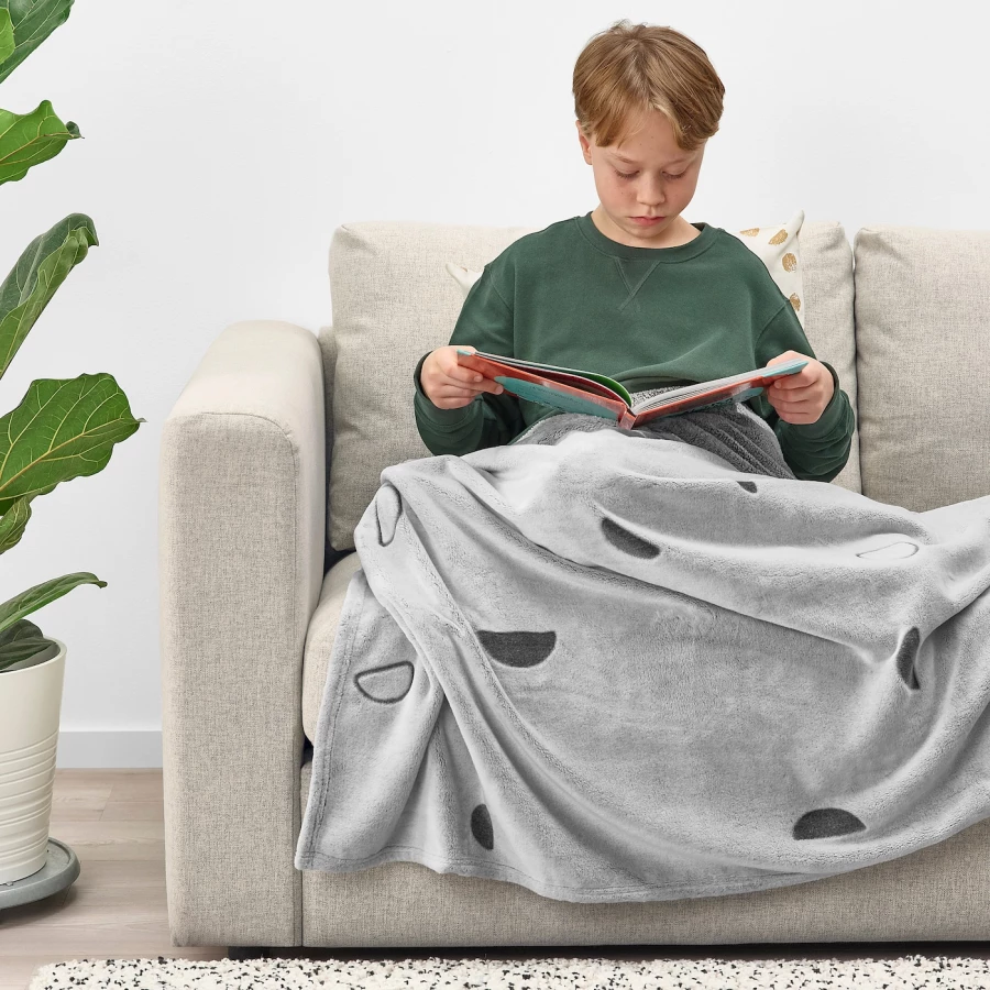 Детское одеяло - IKEA VÄNKRETS/VANKRETS/ВЭНКРЕТС ИКЕА , 170х130 см, серый (изображение №2)