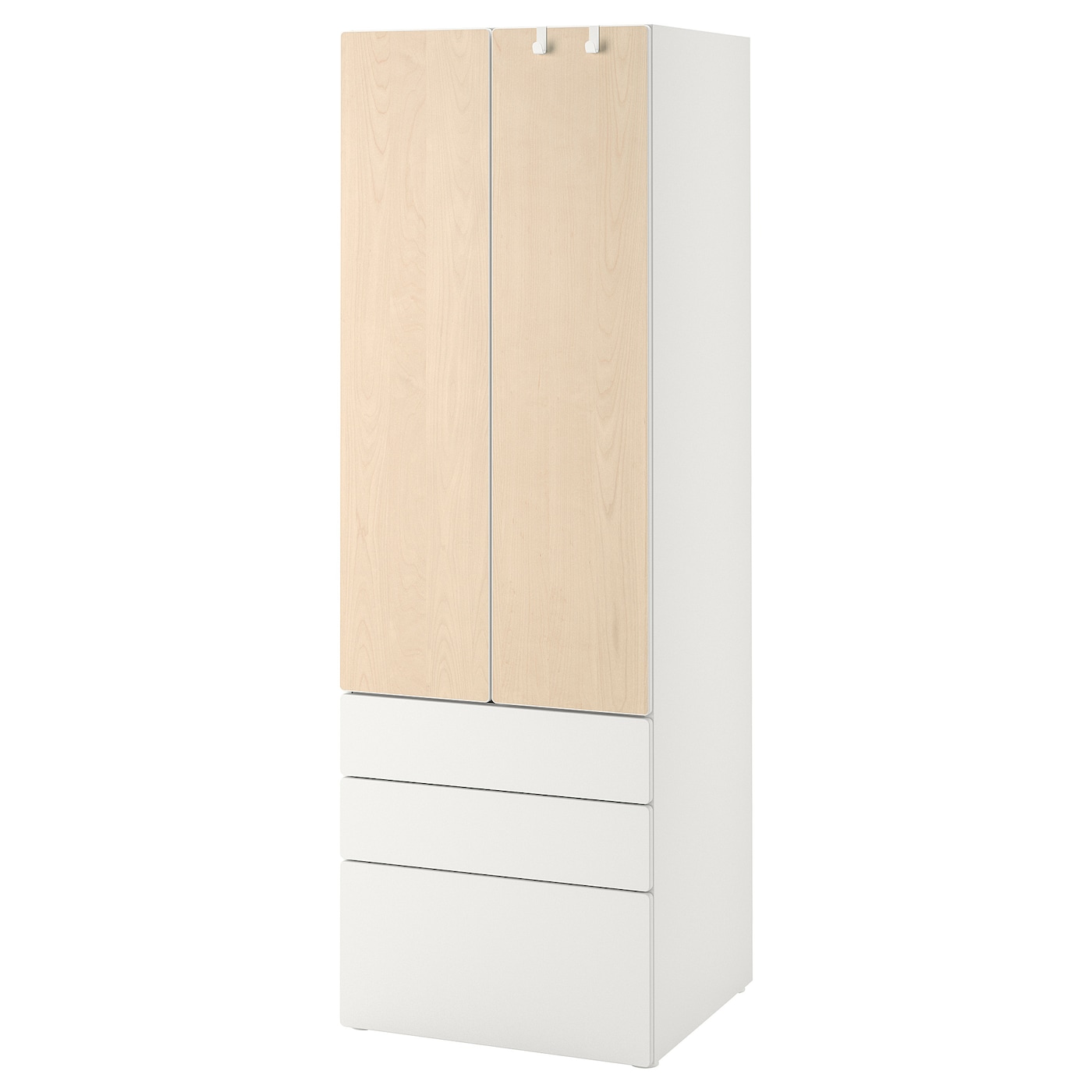 Шкаф детский - IKEA SMÅSTAD/SMASTAD, 60x42x181 см, белый/светло-коричневый, СМОСТАД ИКЕА