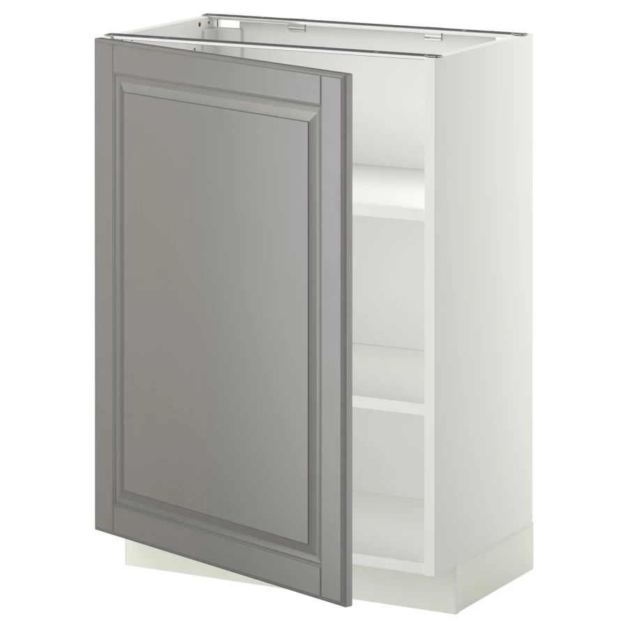 Напольный кухонный шкаф  - IKEA METOD, 88x39,5x60см, белый/серый, МЕТОД ИКЕА (изображение №1)