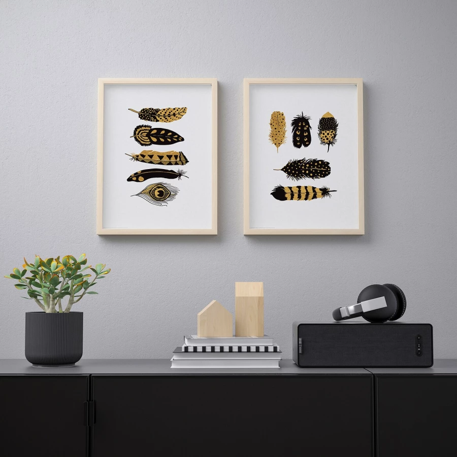 Постер, 2 шт. - IKEA BILD, 30х40 см, «Коллекция перьев», БИЛЬД ИКЕА (изображение №3)