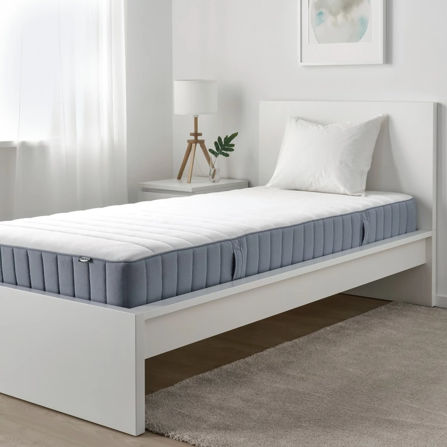 Матрас для односпальной кровати - VALEVÅG IKEA/ ВАЛЕВОГ ИКЕА, 90х200 см, белый (изображение №8)