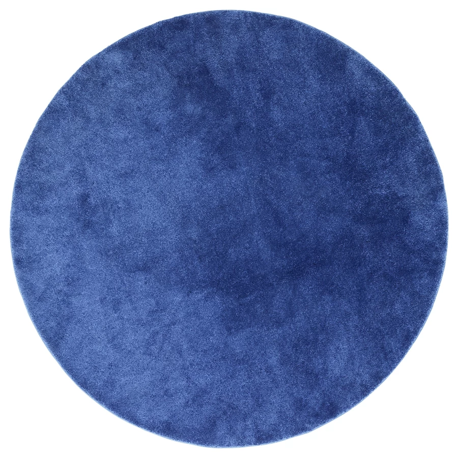 Круглый ковер - IKEA STOENSE/СТОЭНСЕ ИКЕА, 195 см, синий (изображение №1)