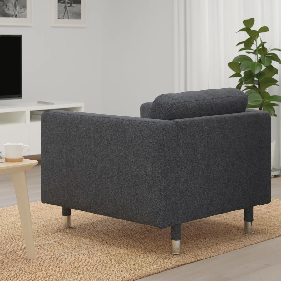 Кресло - IKEA LANDSKRONA, 89х89х78 см, серый, ЛАНДСКРУНА ИКЕА (изображение №3)