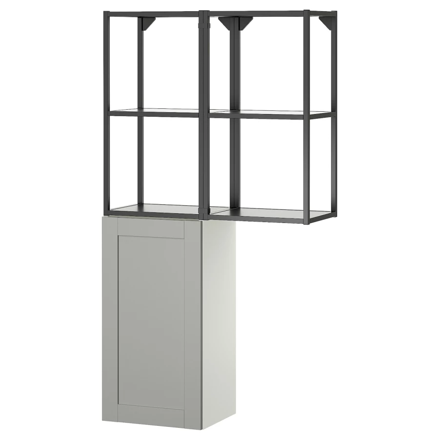 Комбинация для ванной - IKEA ENHET, 80х32х150 см, серый/антрацит, ЭНХЕТ ИКЕА (изображение №1)
