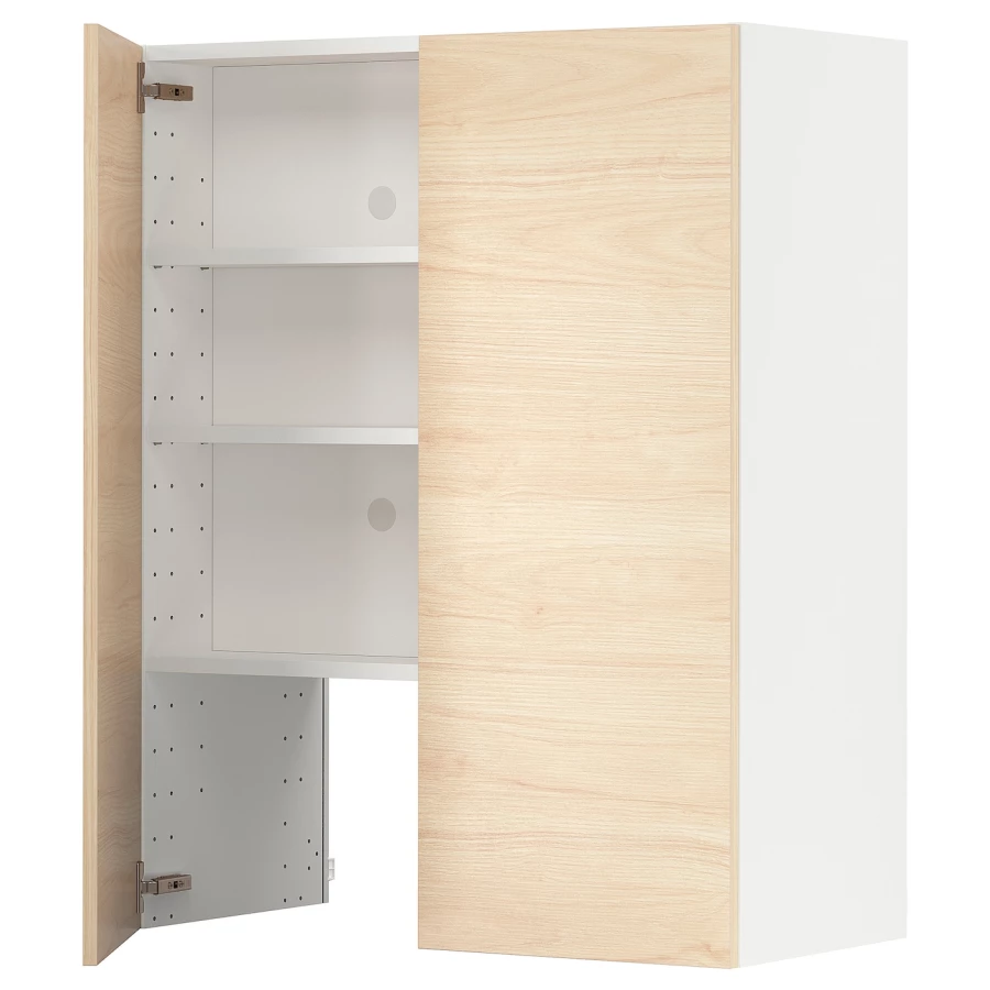 Навесной шкаф - METOD IKEA/ МЕТОД ИКЕА, 80х100 см, белый/под беленый дуб (изображение №1)