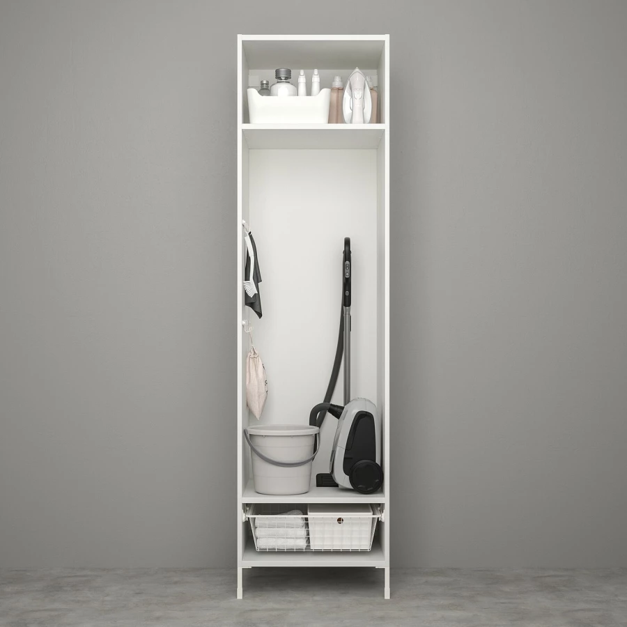 Книжный шкаф -  ENHET IKEA/ ЭНХЕТ ИКЕА, 210х60 см, белый/зеленый (изображение №4)