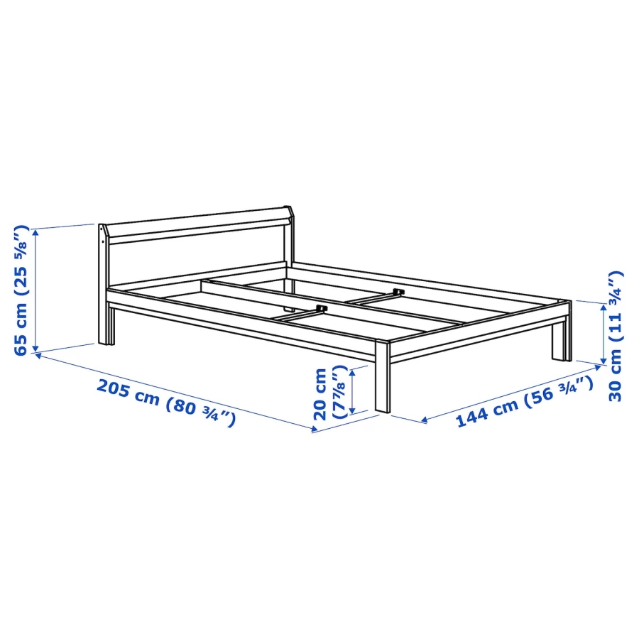 Каркас кровати - IKEA NEIDEN, 200х140 см, бежевый, НЕЙДЕН ИКЕА (изображение №5)