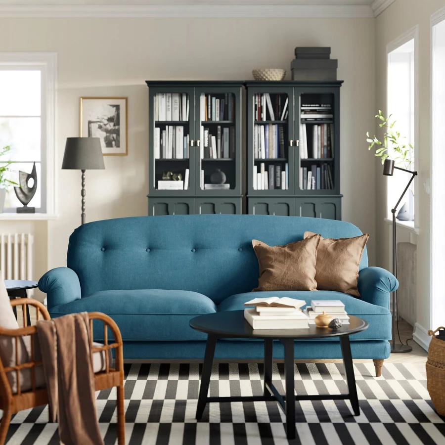 3-местный диван - IKEA ESSEBODA, 94x96x222см, синий, ЭССЕБОДА ИКЕА (изображение №2)