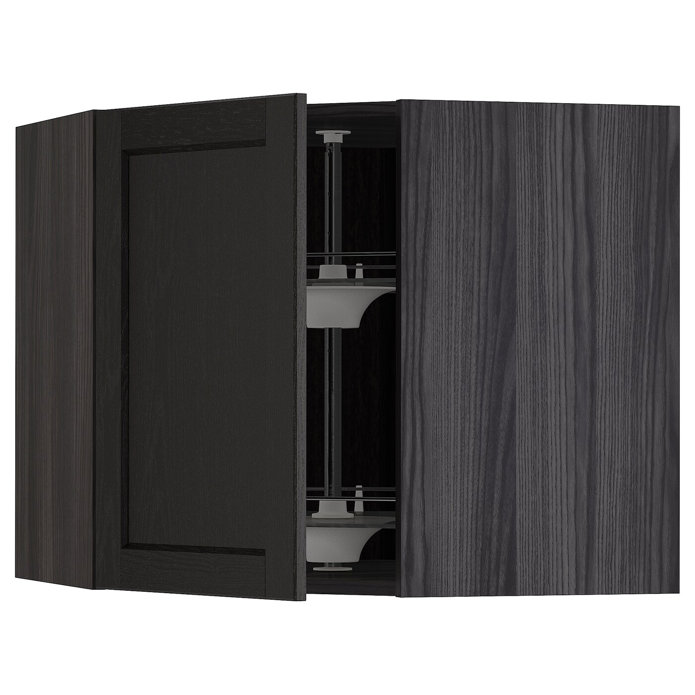 Угловой навесной шкаф с каруселью - METOD  IKEA/  МЕТОД ИКЕА, 60х68 см, черный