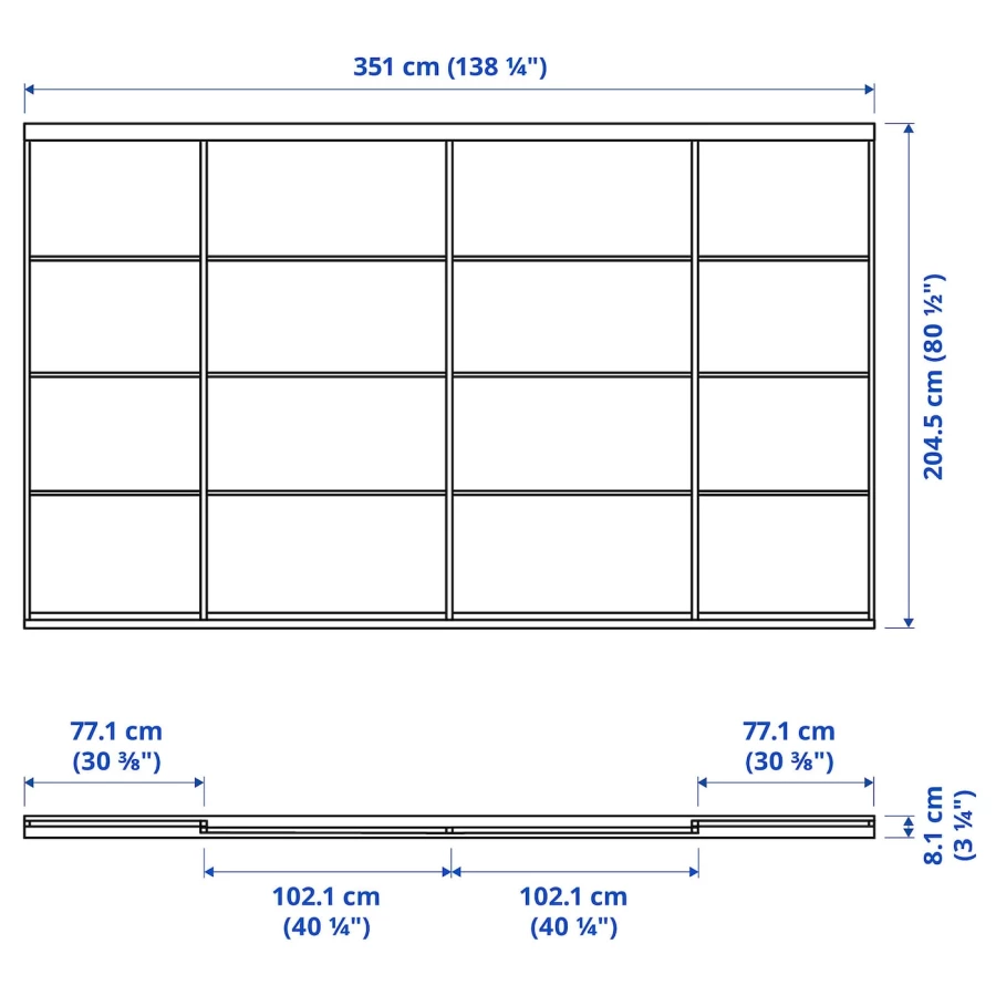 Комбинация раздвижных дверей - SKYTTA/SVARTISDAL   IKEA/ СКЮТТА/СВАРТИСДАЛЬ   ИКЕА, 351х205 см, черный (изображение №3)