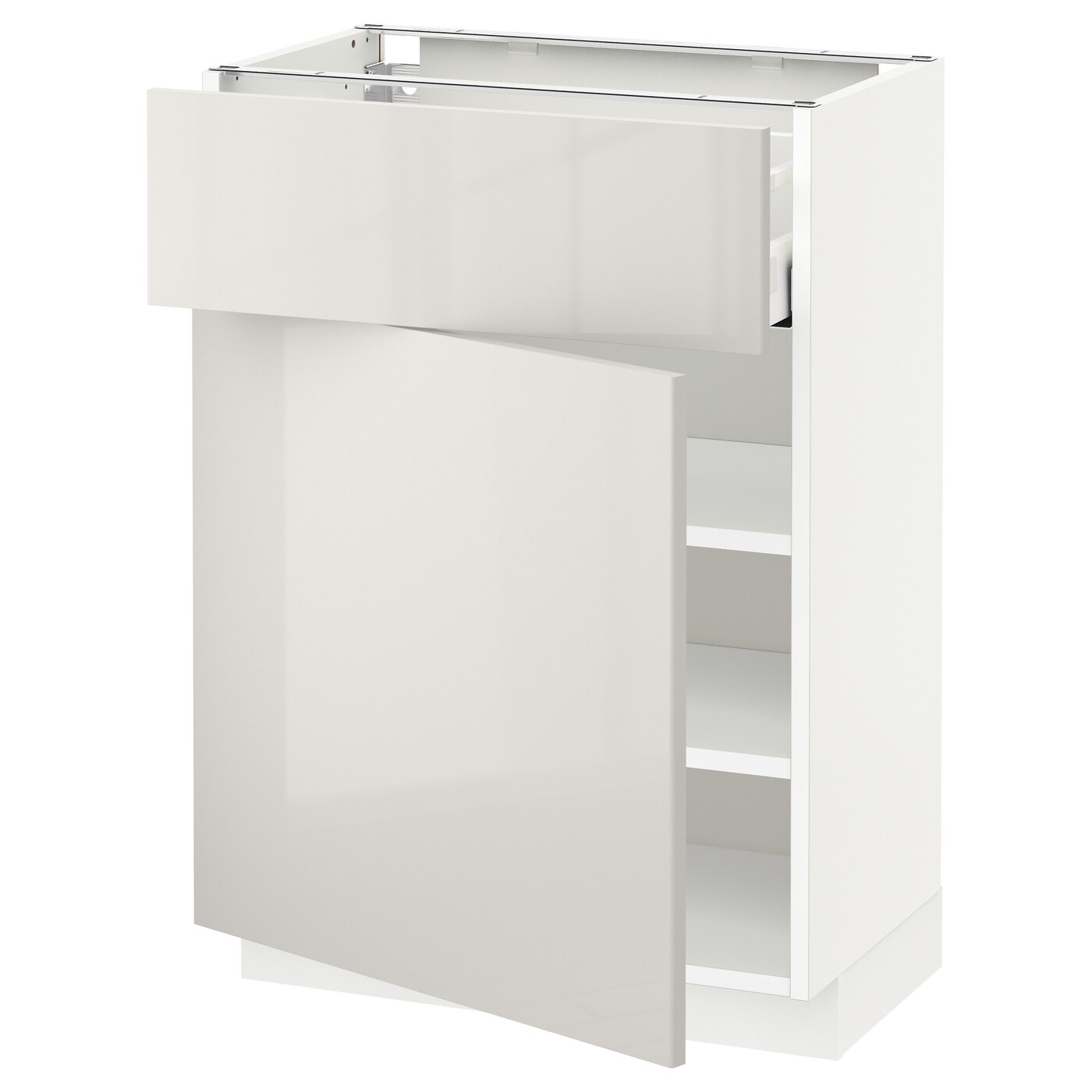 Напольный кухонный шкаф  - IKEA METOD MAXIMERA, 88x39x60см, белый/светло-серый, МЕТОД МАКСИМЕРА ИКЕА