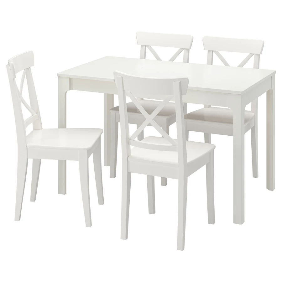 Стол и 4 стула - IKEA EKEDALEN/INGOLF/ЭКЕДАЛЕН/ИНГОЛЬФ ИКЕА, 120х180х80 см, белый (изображение №1)