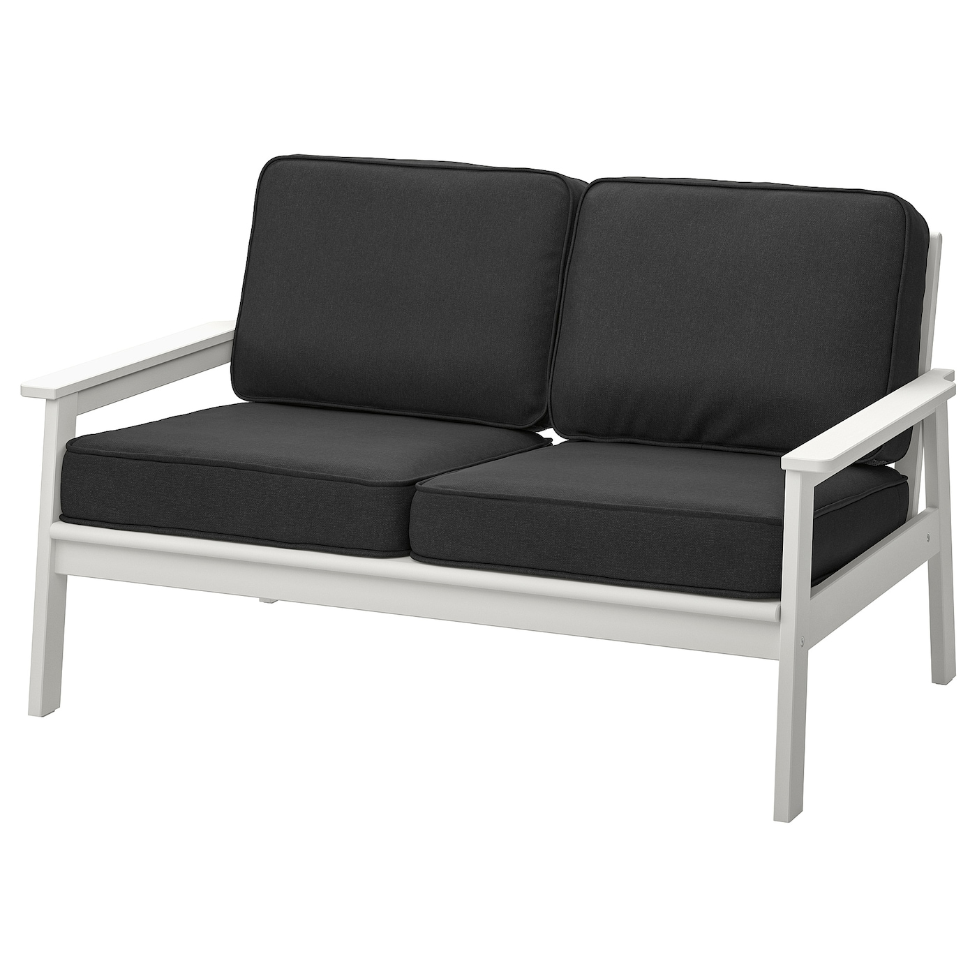 2-местный диван - IKEA BONDHOLMEN/БОНДХОЛЬМЕН ИКЕА, 89х81х139 см, черный/белый