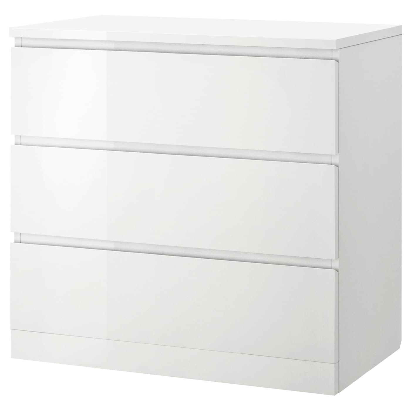 Комод - IKEA MALM/МАЛЬМ ИКЕА, 78х48х80 см, белый глянцевый