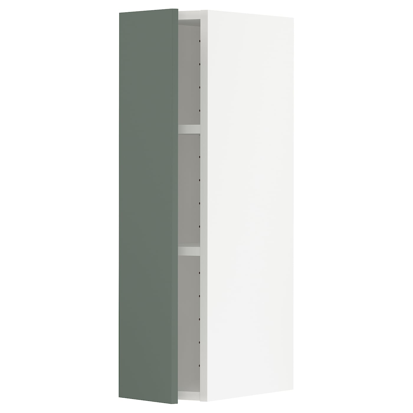 Навесной шкаф с полкой - METOD IKEA/ МЕТОД ИКЕА, 80х20 см, белый/темно-зеленый