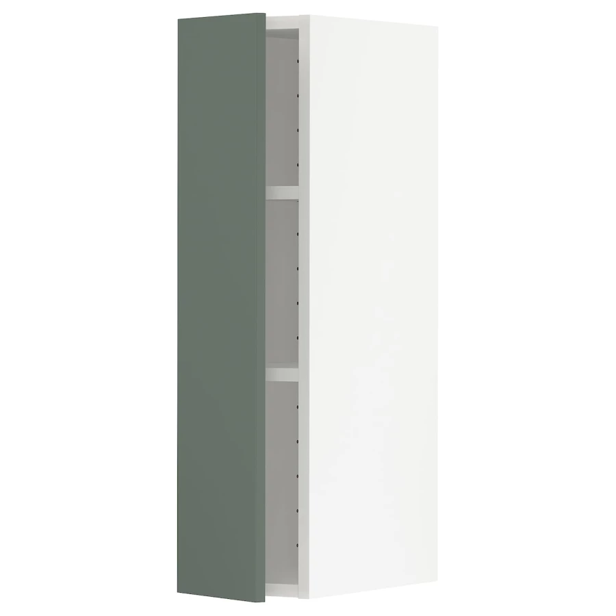 Навесной шкаф с полкой - METOD IKEA/ МЕТОД ИКЕА, 80х20 см, белый/темно-зеленый (изображение №1)