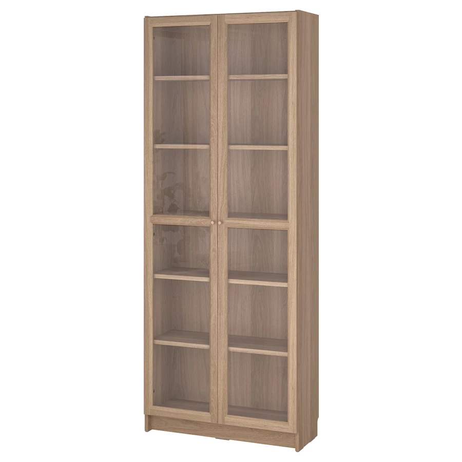 Книжный шкаф -  BILLY / OXBERG IKEA/ БИЛЛИ/ ОКСБЕРГ ИКЕА, 80х30х202 см, имитация дуба (изображение №1)