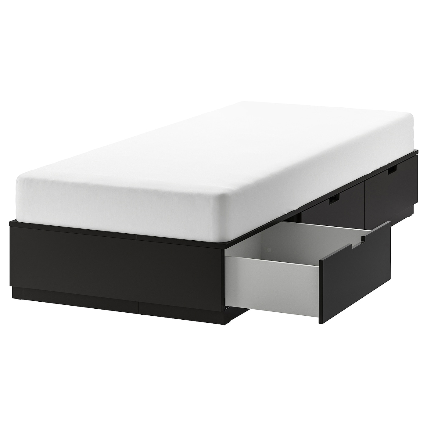 Каркас кровати с ящиками - IKEA NORDLI, 200х90 см, черный, НОРДЛИ ИКЕА