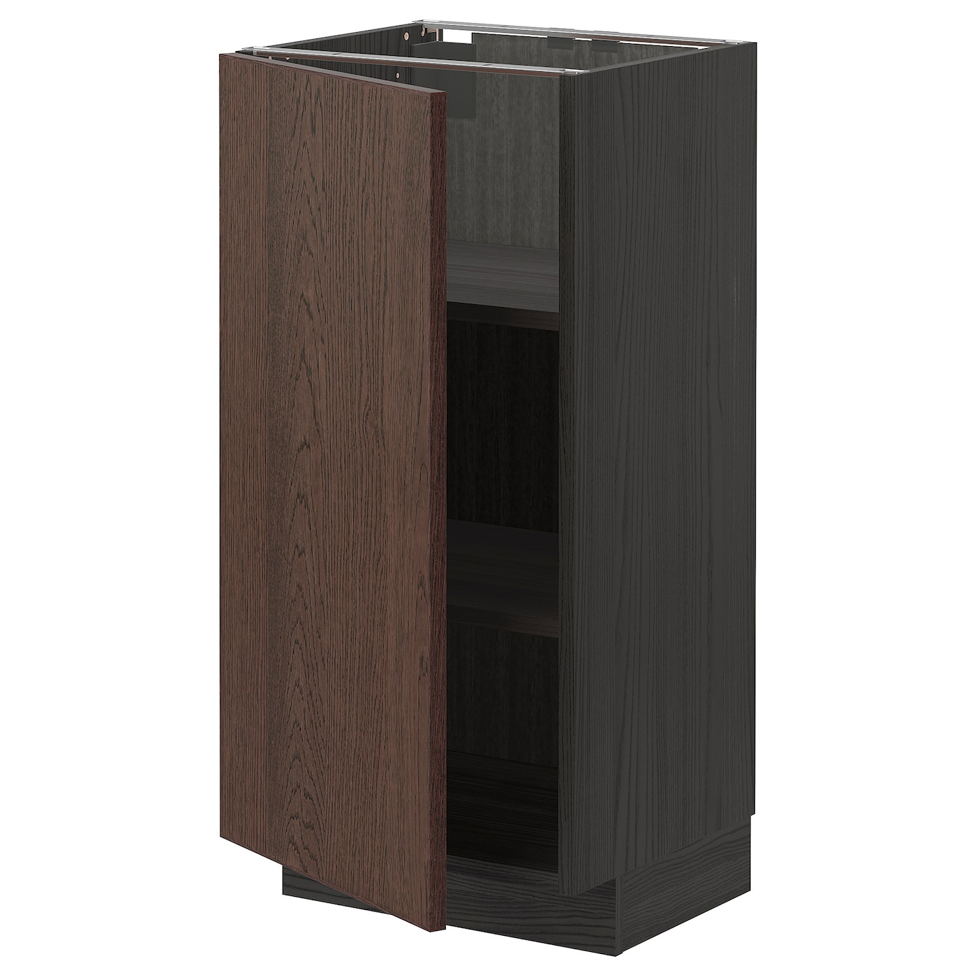 Напольный кухонный шкаф  - IKEA METOD, 88x39x40см, черный/темно-коричневый, МЕТОД ИКЕА