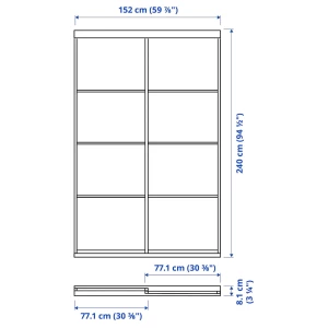 Второе фото. Пара раздвижных дверей - SKYTTA/MEHAMN IKEA/ СКЮТТА/ МЕХАМН ИКЕА, 152х240 см, бежевый