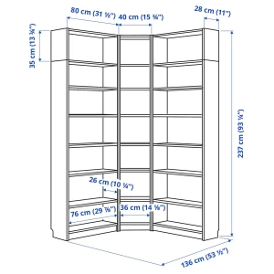 Второе фото. Книжный шкаф - BILLY IKEA/ БИЛЛИ ИКЕА, 136х28х237 см, коричневый