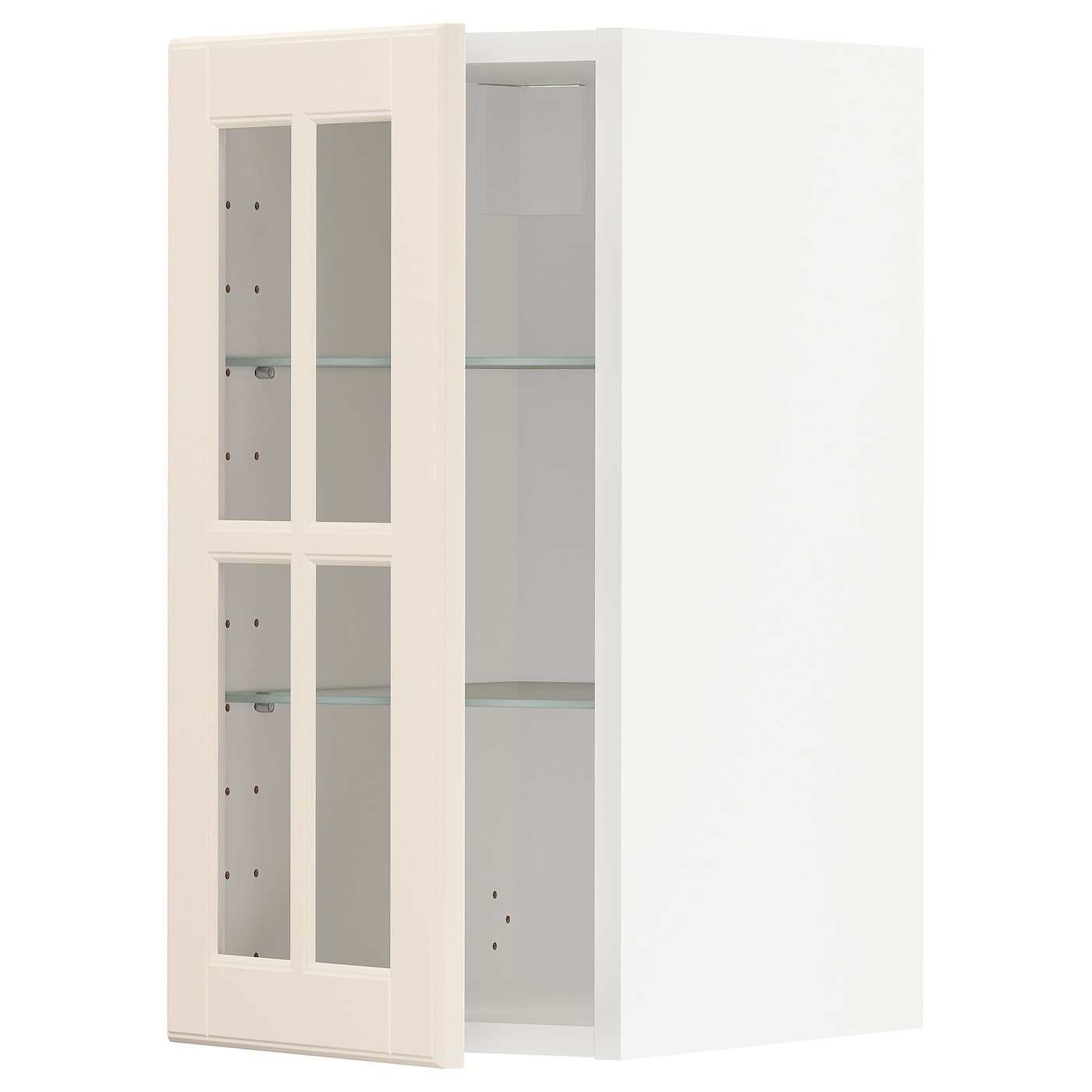 Шкаф со стеклянными дверцами  - METOD  IKEA/  МЕТОД ИКЕА, 60х30 см, белый/бежевый