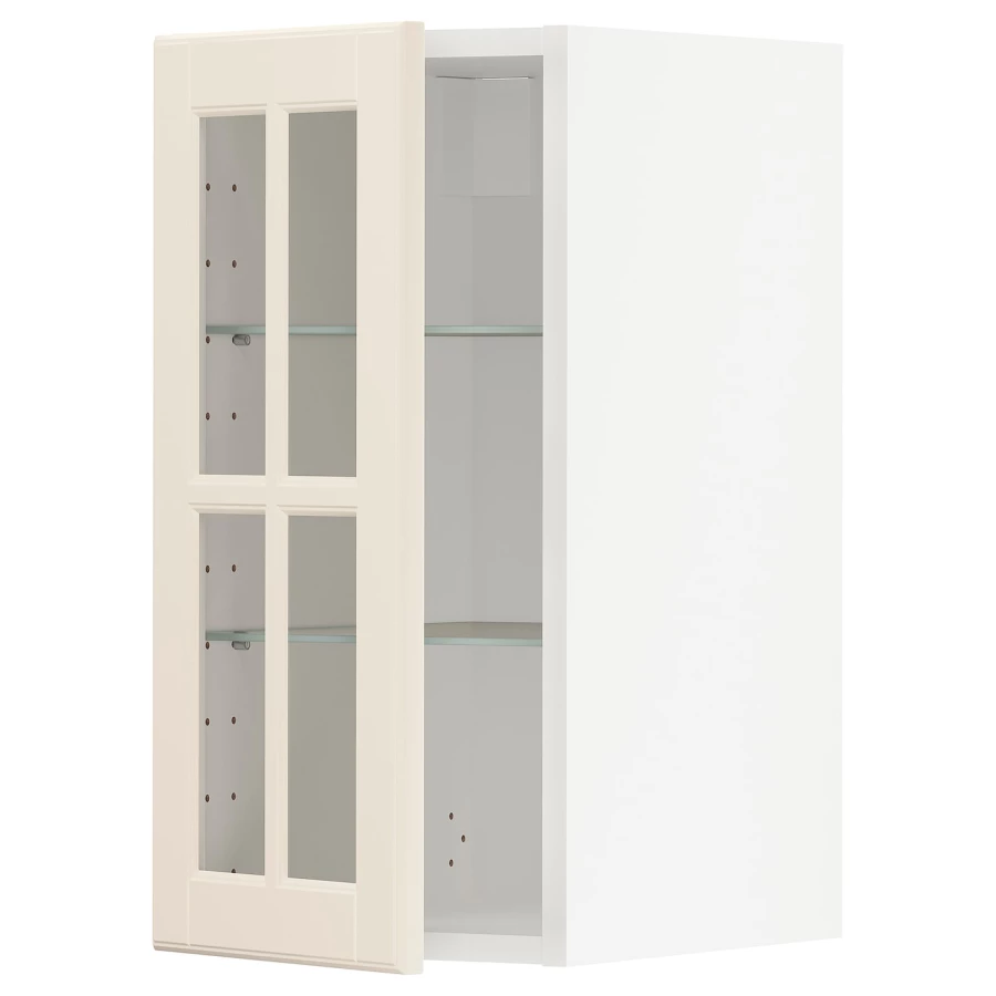 Шкаф со стеклянными дверцами  - METOD  IKEA/  МЕТОД ИКЕА, 60х30 см, белый/бежевый (изображение №1)