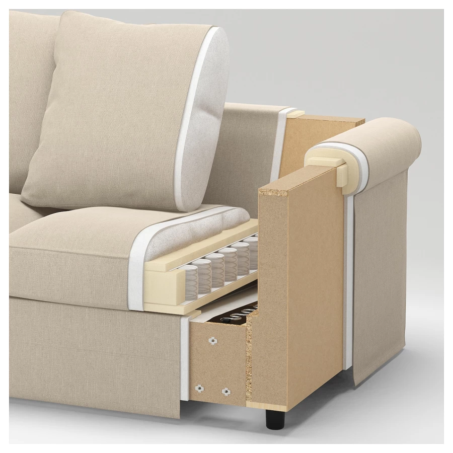2-местный диван и шезлонг - IKEA GRÖNLID/GRONLID, 98x258см, бирюзовый, ГРЕНЛИД ИКЕА (изображение №10)