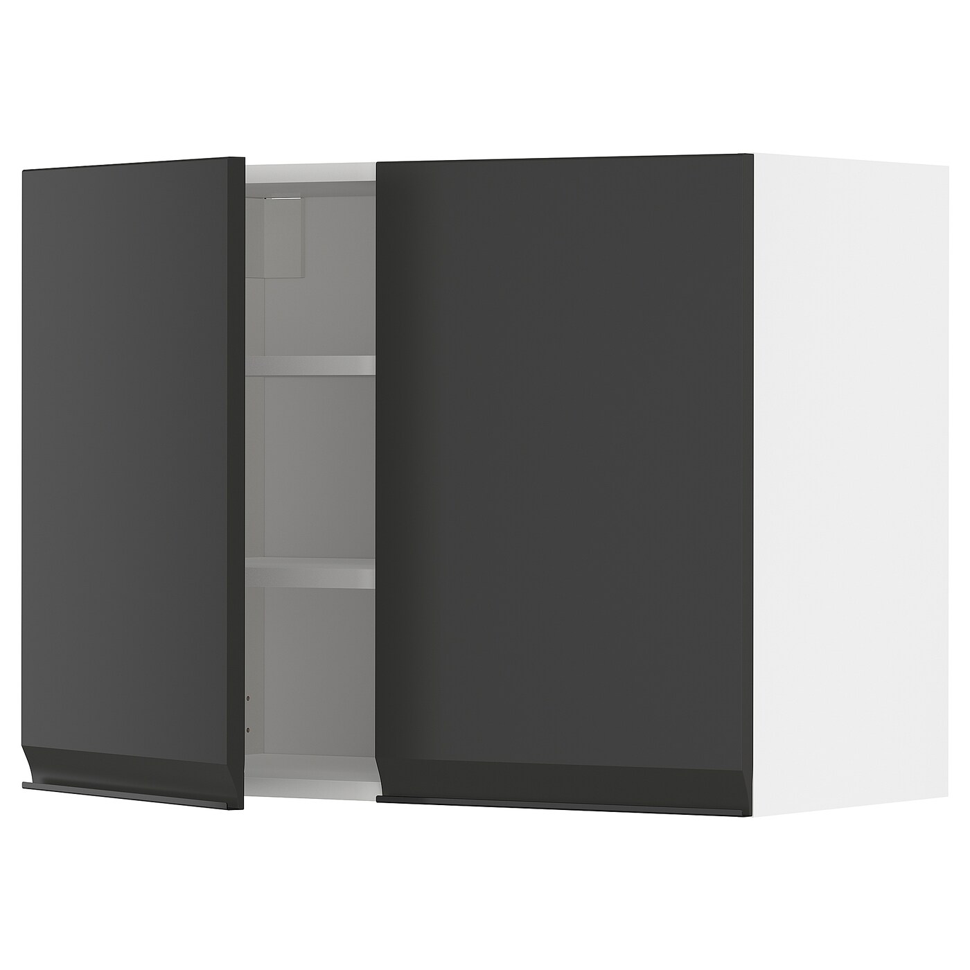 Навесной шкаф с полкой - METOD IKEA/ МЕТОД ИКЕА, 60х80 см, черный/белый