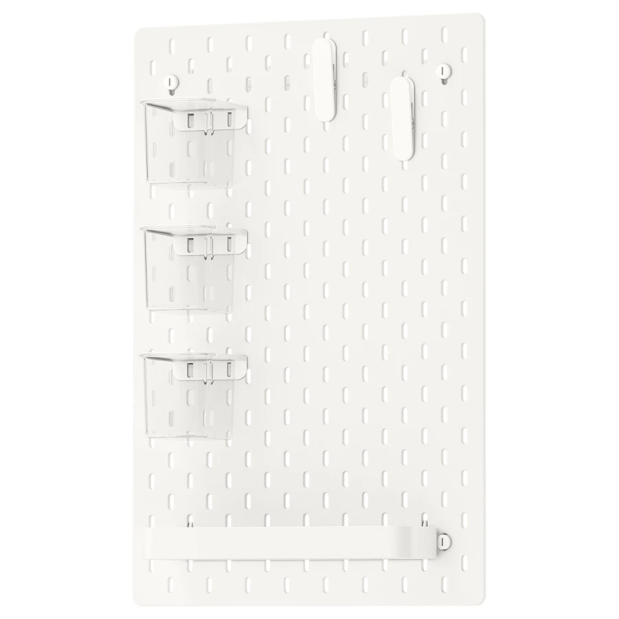 Комбинированная перфорированная доска  - SKÅDIS / SKАDIS IKEA/ СКОДИС  ИКЕА,  36х56 см, белый (изображение №1)