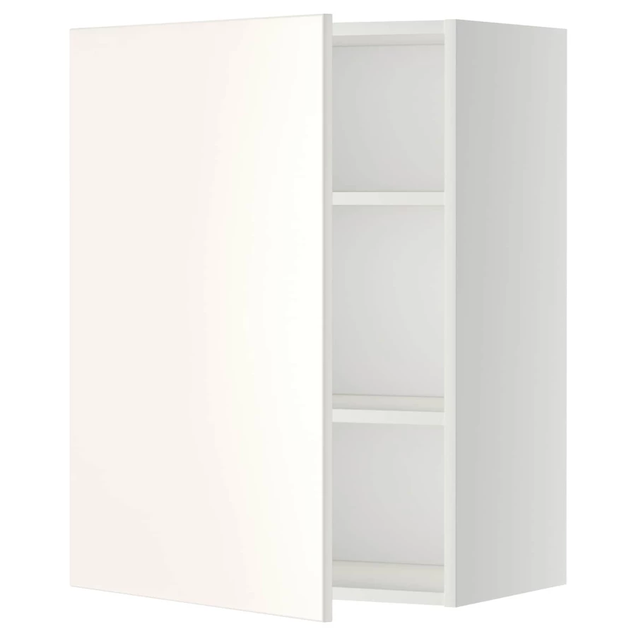 Навесной шкаф с полкой - METOD IKEA/ МЕТОД ИКЕА, 80х60 см, белый/светло-бежевый (изображение №1)