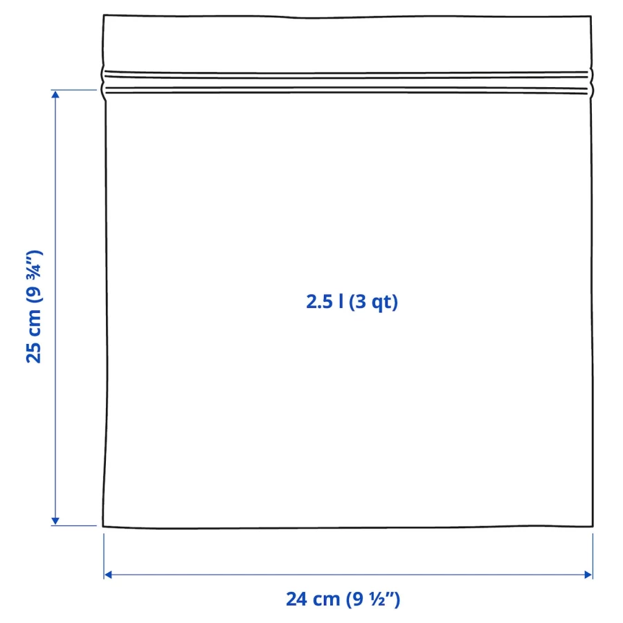 Пакет для продуктов, 20 шт. - IKEA ISTAD, 2.5 л ИСТАД ИКЕА (изображение №5)